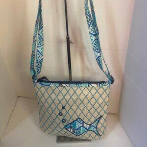 Vera Bradley Beach Crossbody bag in the Go Fish Blue pattern